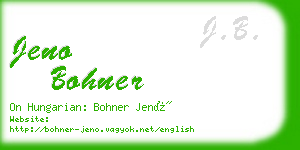 jeno bohner business card